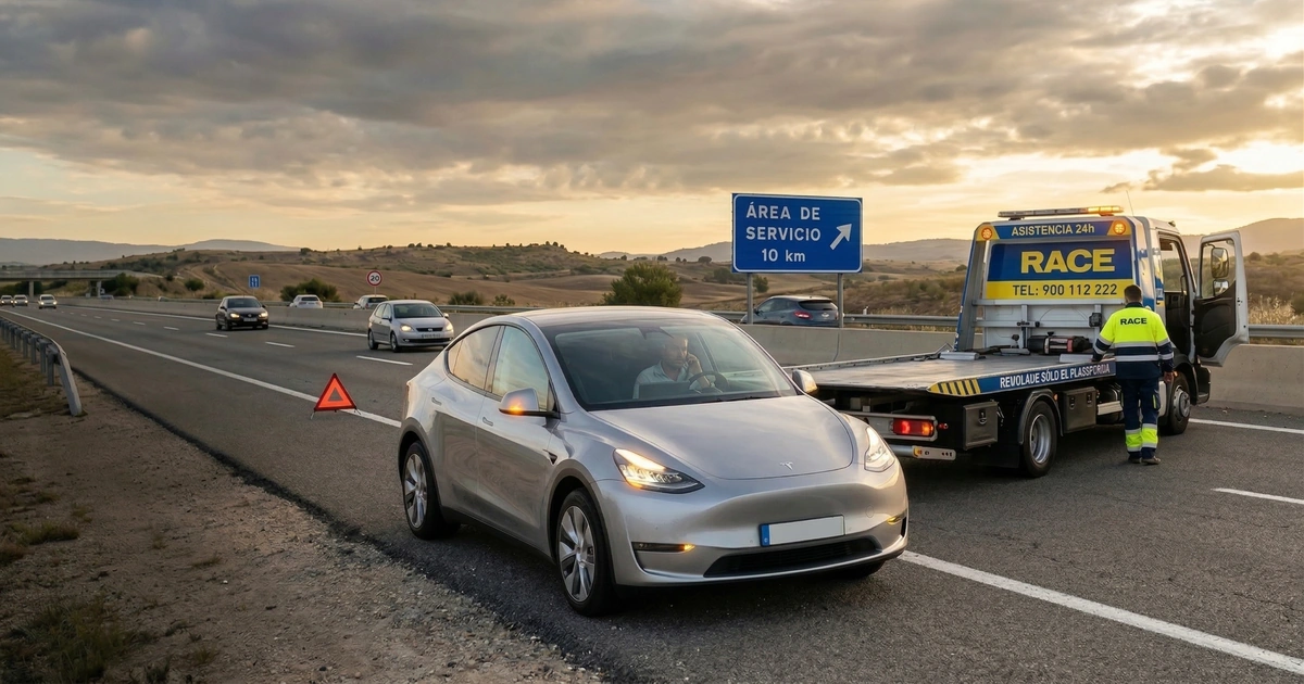 Asistencia a un vehículo eléctrico detenido en carretera